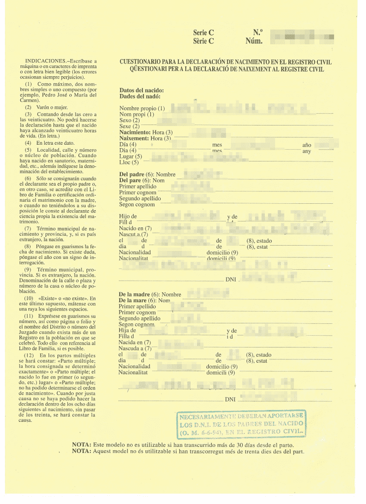 Qué pasa si soy extranjero y tengo un hijo en España 2 Registro de nacimiento de hijo en España