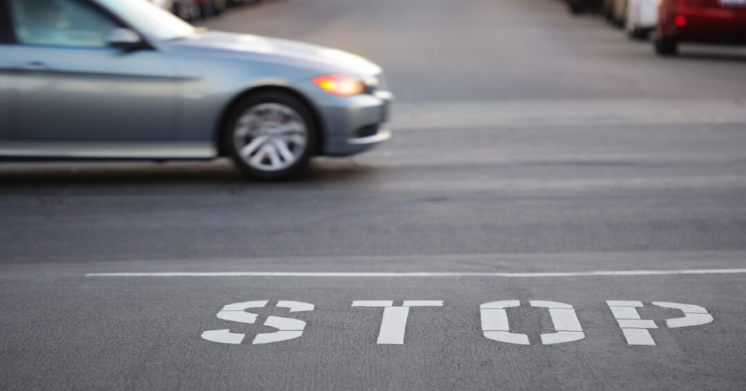 accident caused by running a stop sign