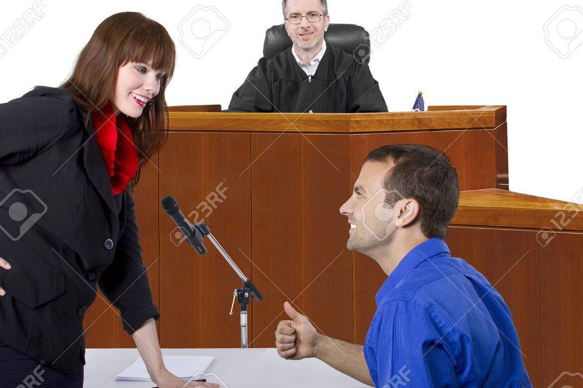 courtroom with judge and defendant