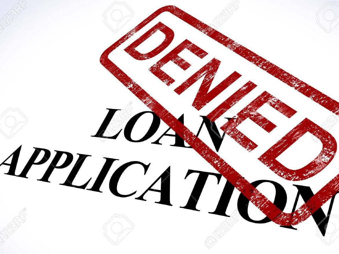 credit report with red denied stamp