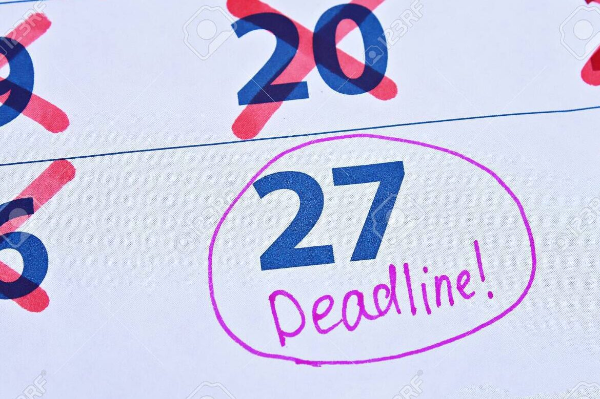 Día de gracia en plazos procesales: ¡No lo dejes pasar! 1 deadline crossed off a calendar