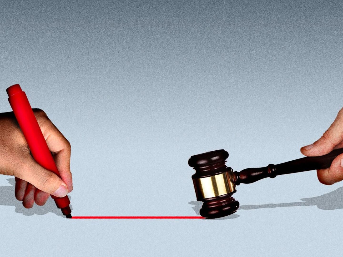 hand holding gavel symbolizing legal challenge