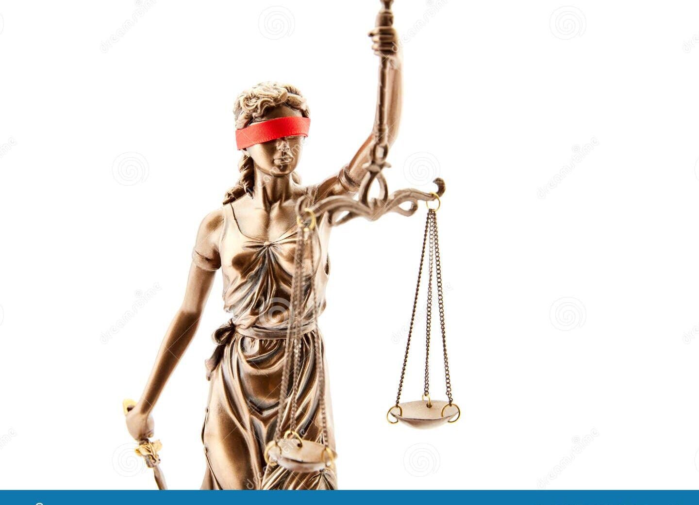 image blindfolded justice scales with broken chains