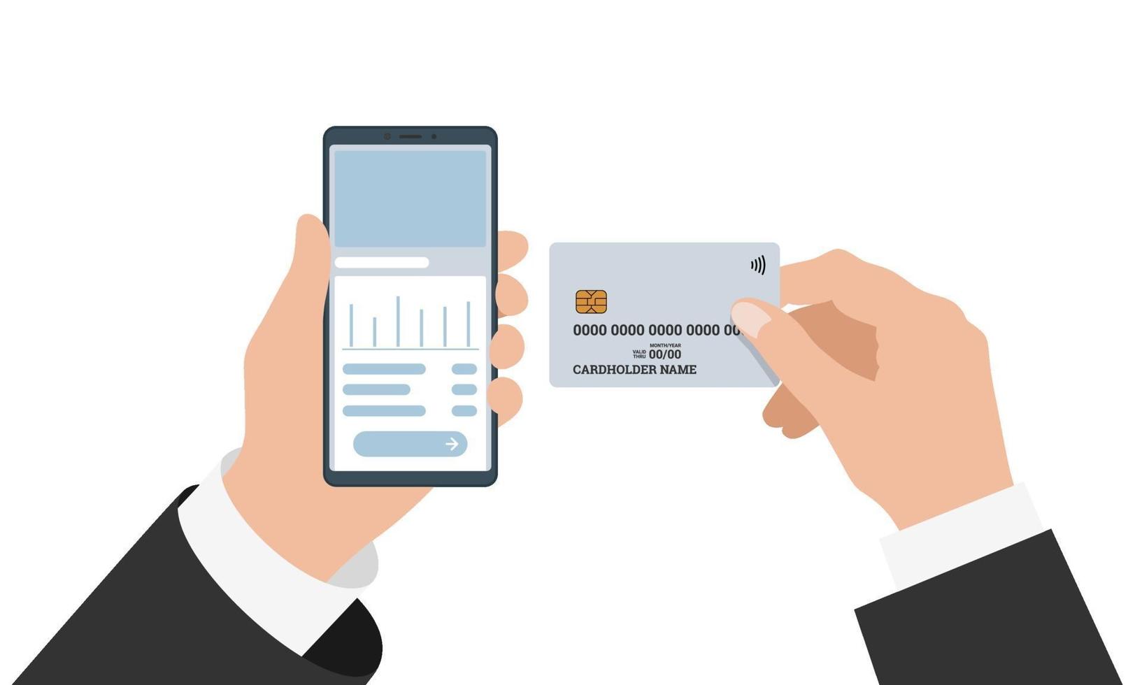 manos usando una aplicacion bancaria en linea