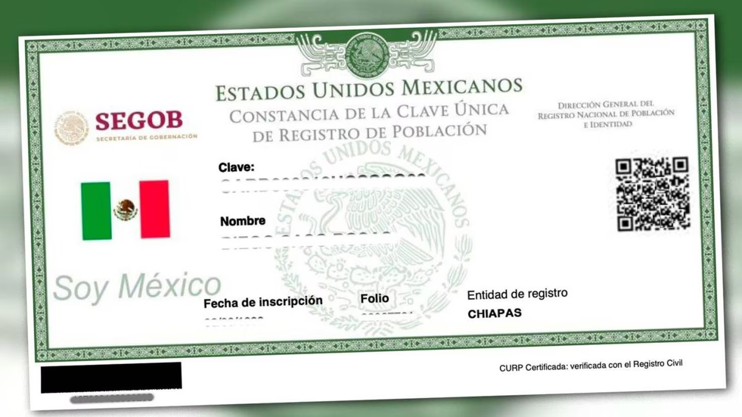 persona solicitando su curp por primera vez