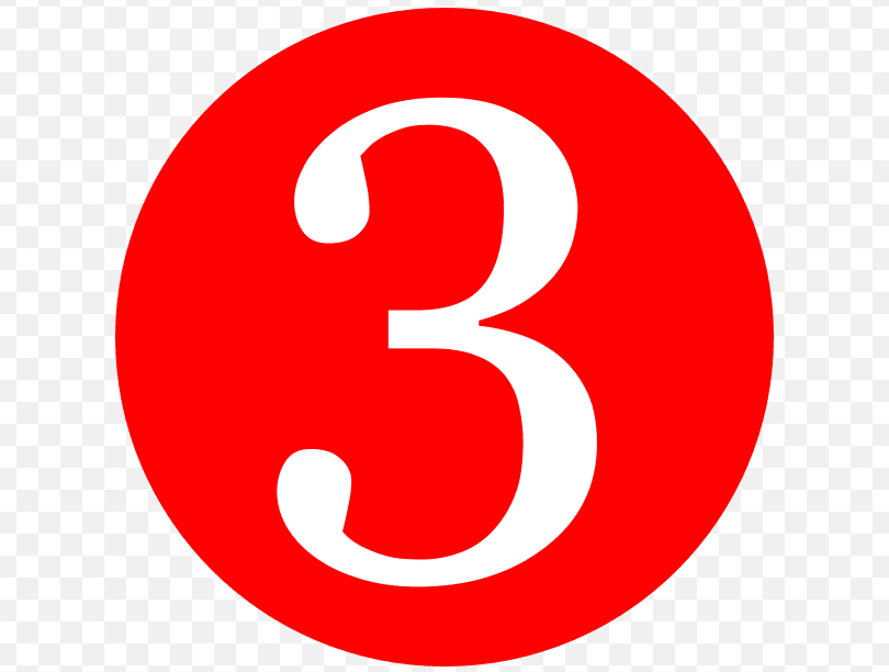 red circle with number 3 inside
