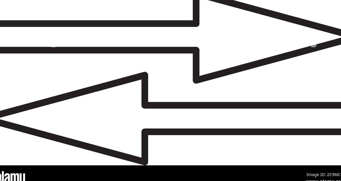 two arrows pointing in opposite directions