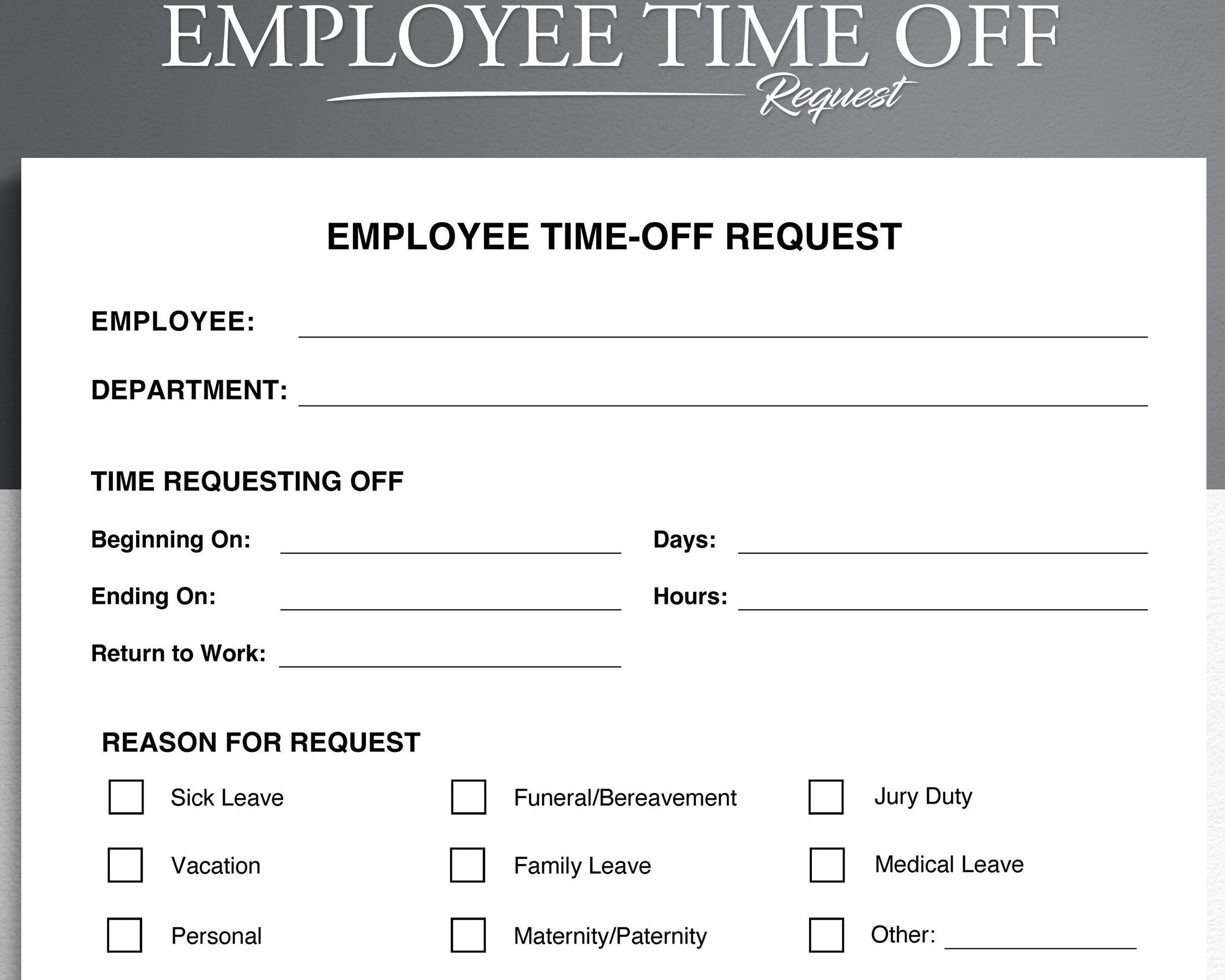 vacation request form